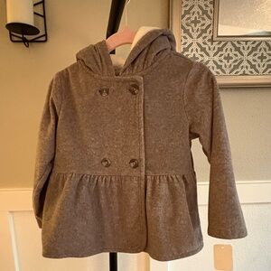 Carter’s Sherpa-Lined Hooded Peacoat Jacket – 24M – Gray Bear Ear Hoodie